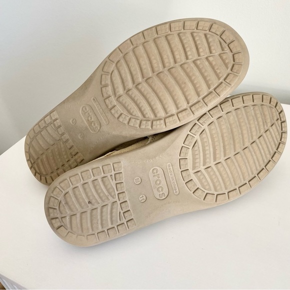 CROCS Tan Canvas Slip-Ons - Picture 4 of 4